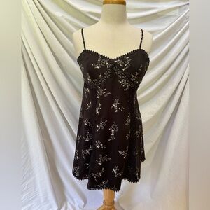Urban Outfitters Black Floral Crochet Lace Dress M